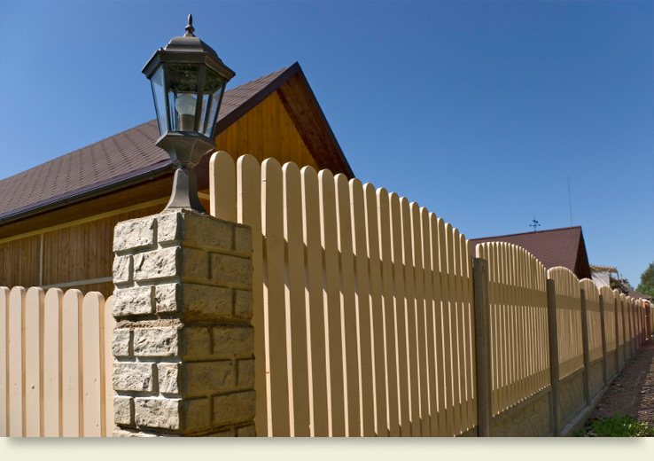 Brick and Wood Fence